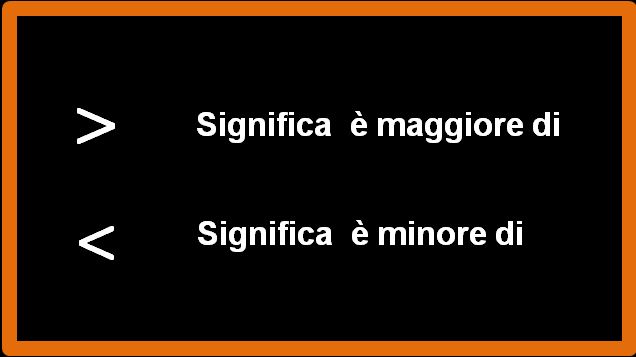 maggiore di
Minore di