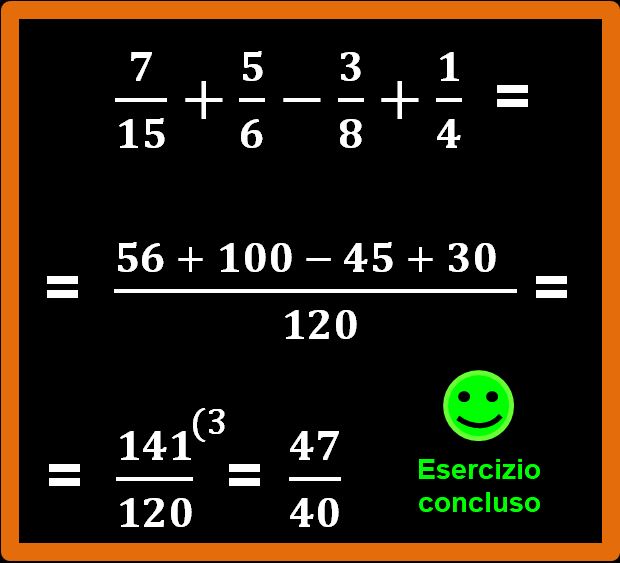 Addizione e sottrazione tra frazioni