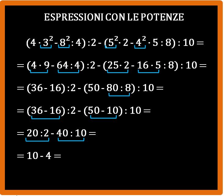 Altri esercizi con espressioni con le potenze