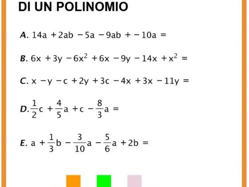 Esercizi di riduzione dei termini simili di un polinomio