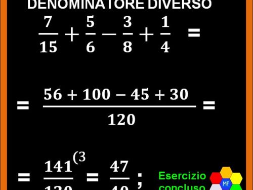 Somma tra due frazioni con denominatore diverso