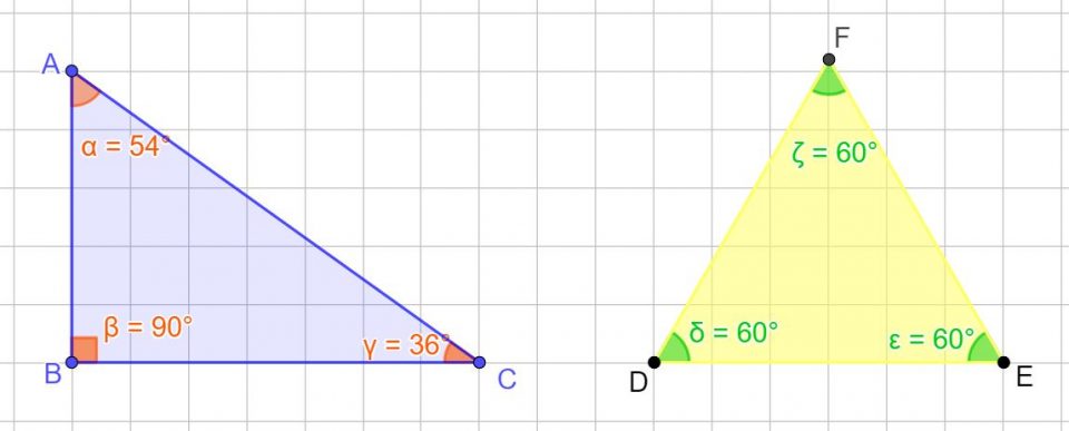 Somma degli angoli interni di un triangolo