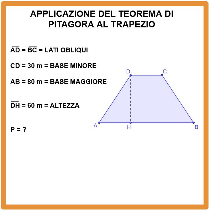 Applicazione del Teorema di Pitagora al trapezio