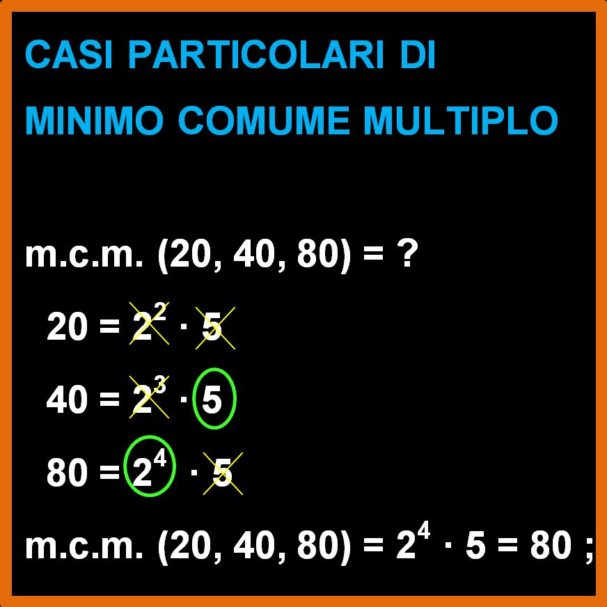 Casi particolari di minimo comune multiplo