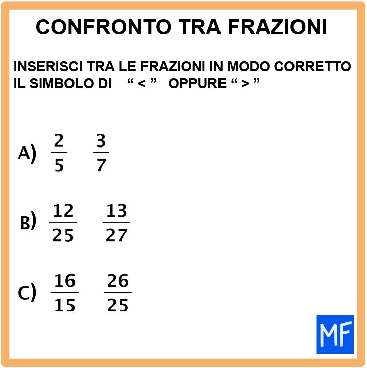 Frazioni con numeratore e denominatore diverso