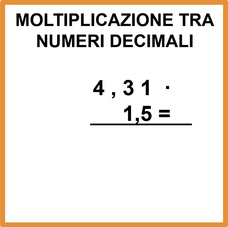 Moltiplicare in colonna i numeri decimali