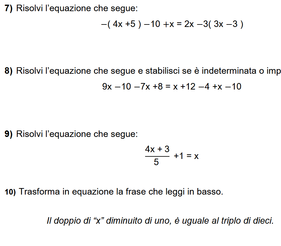 Esempi di verifica sulle equazioni